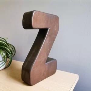 solid wood signage letter z front view