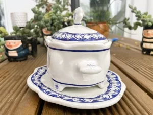 Portuguese blue willow tureen