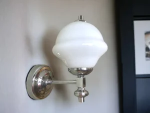 white glass wall sconce